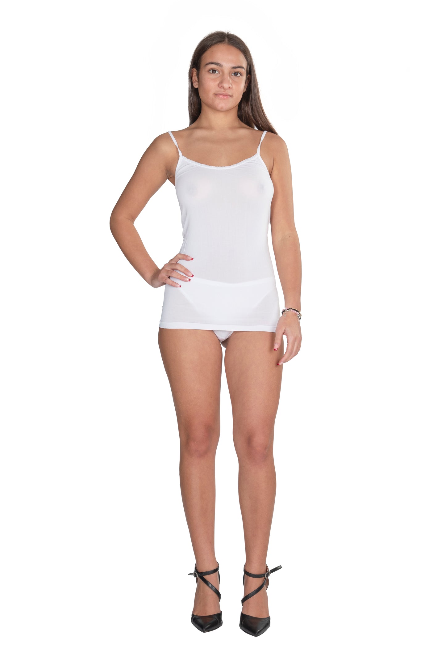 Canotta spallina fine seta vegetale/ricino