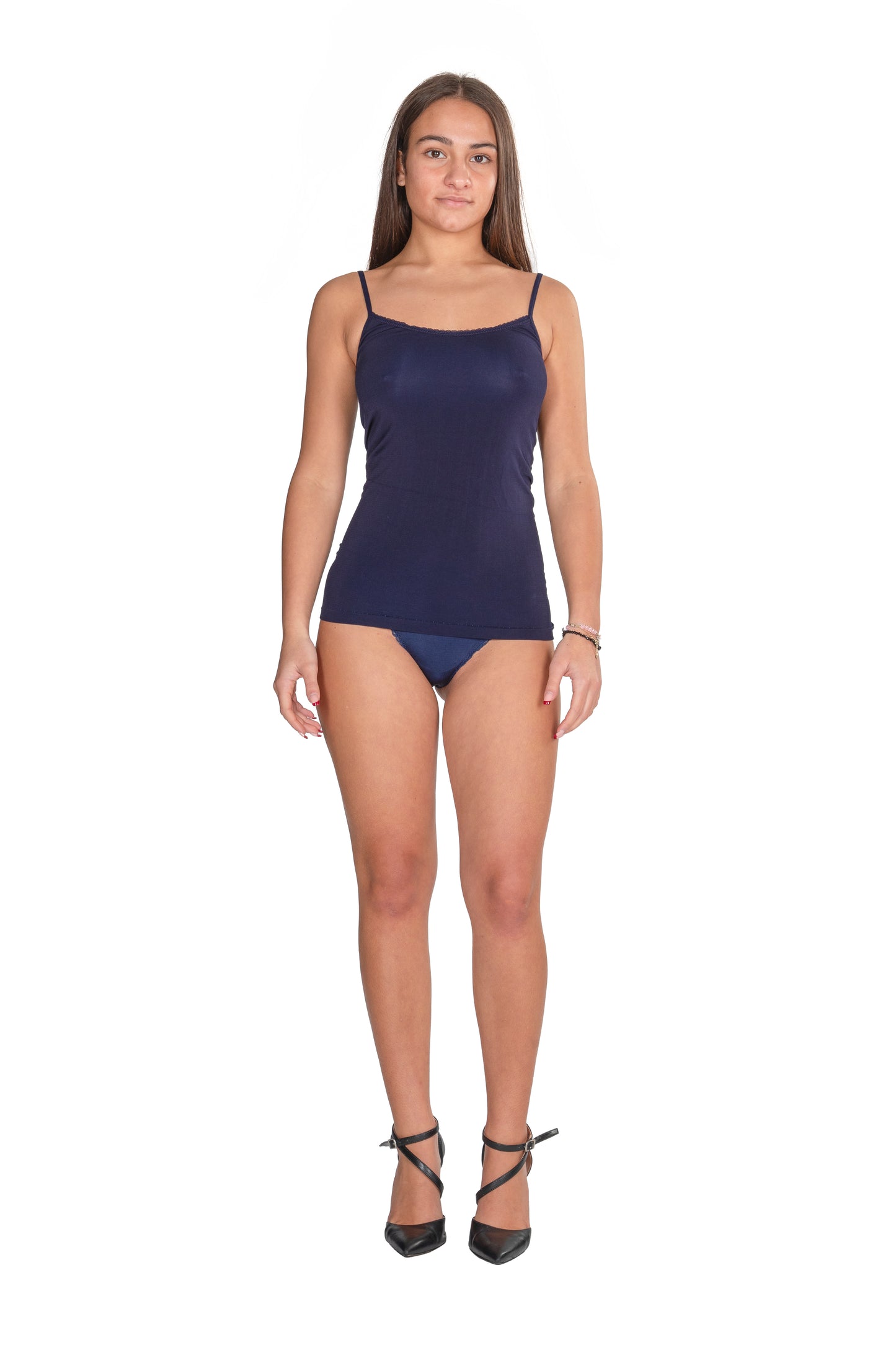 Canotta spallina fine seta vegetale/ricino